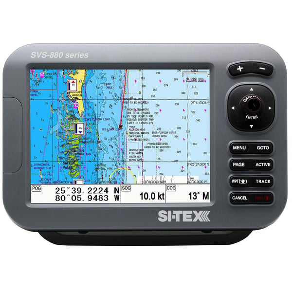 SI-TEX GPS Chart-Dual Frequency 600W Sonar System - 8 Color LCD w/Internal  External GPS Antenna  C-MAP 4D Card [SVS-880CFE+]