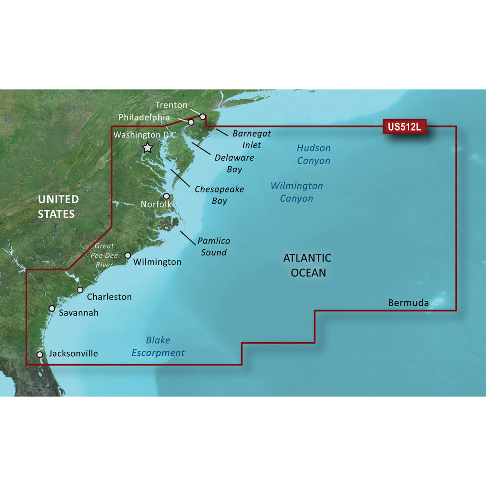 Garmin BlueChart g3 Vision HD  VUS512L  MidAtlantic  microSDSD 