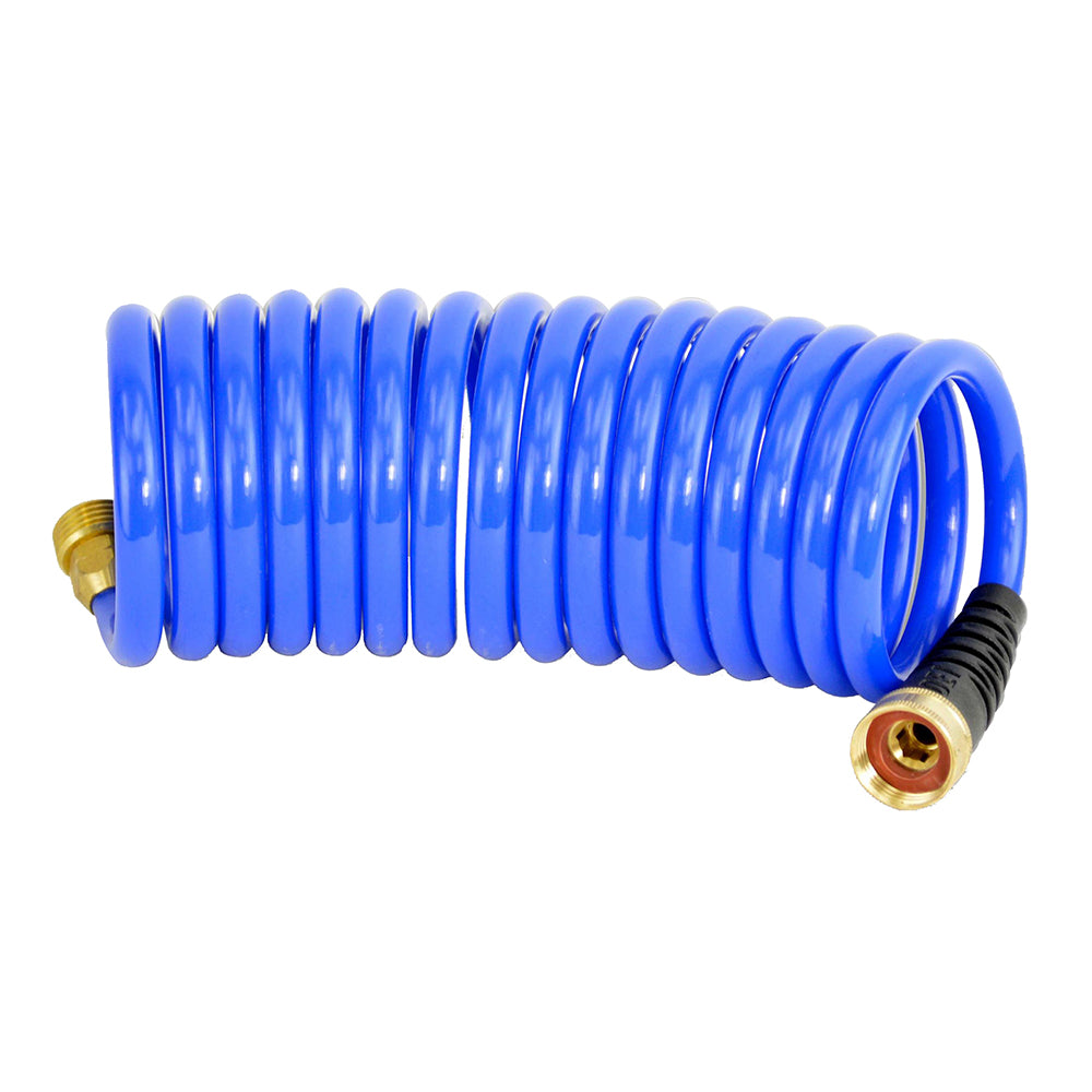 HoseCoil 15 Blue Self Coiling Hose wFlex Relief HS1500HP