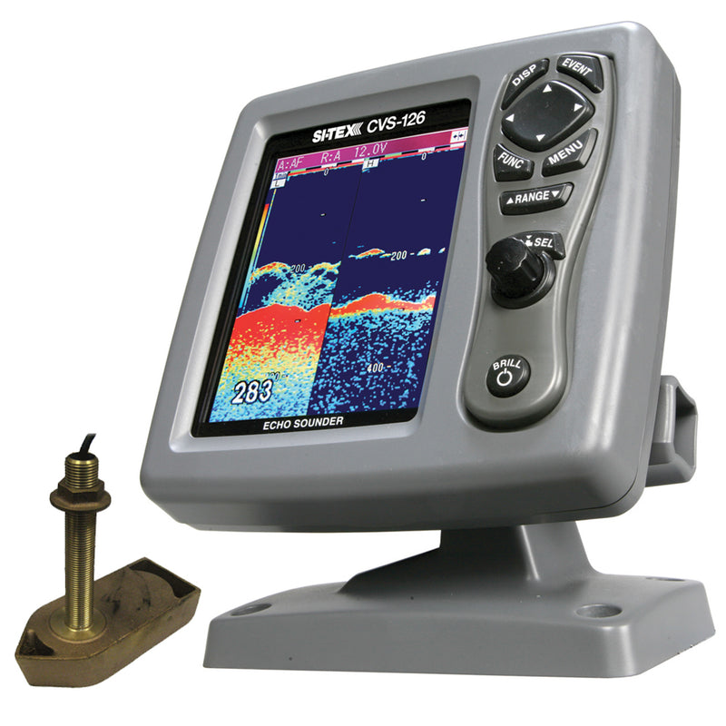 SI-TEX CVS-126 Dual Frequency Color Echo Sounder w/600kW Thru-Hull Tranducer 307/50/200T-CX [CVS-1266TH]