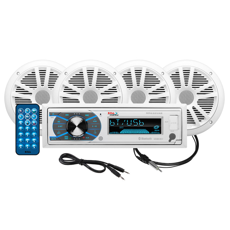 Boss Audio MCK632WB.64 Marine Stereo  2 Pairs of 6.5" Speaker Kit - White [MCK632WB.64]