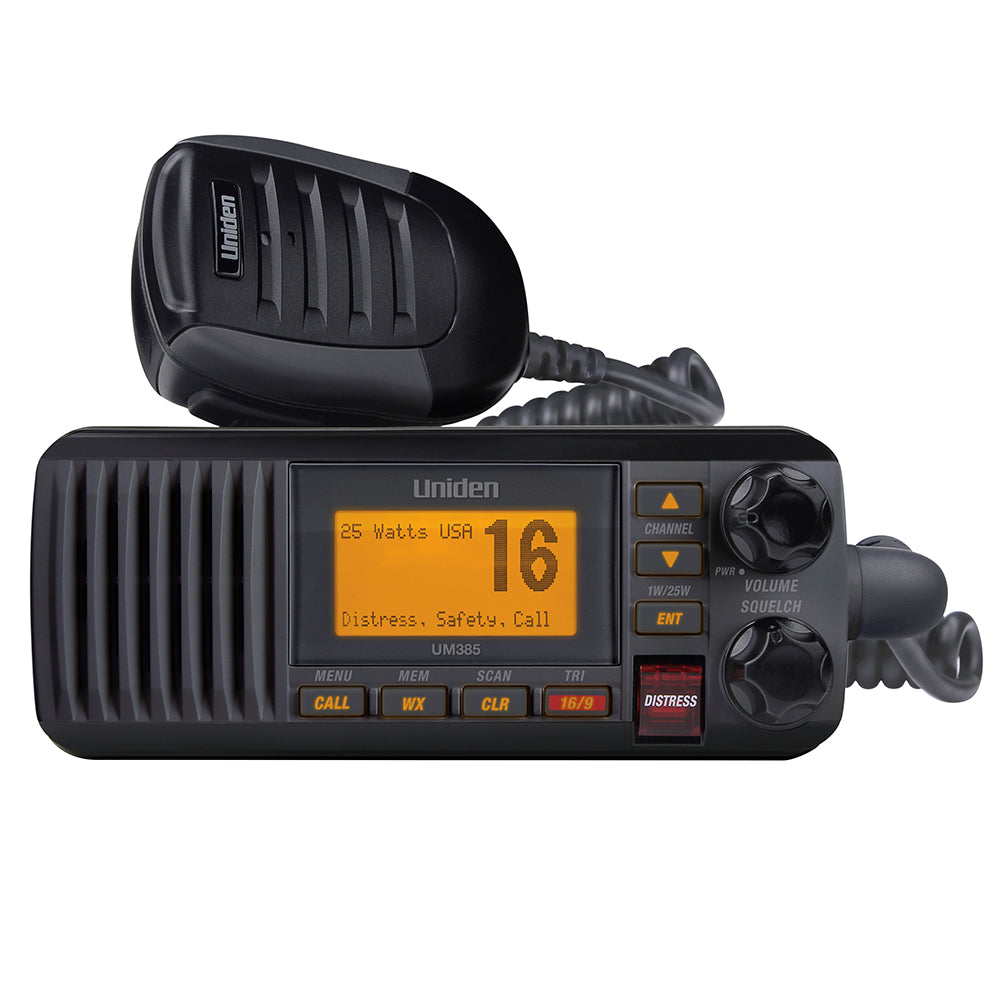 Uniden UM385 Fixed Mount VHF Radio  Black UM385BK