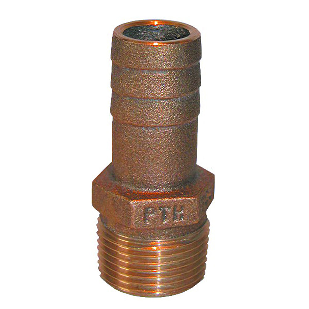 GROCO 1 NPT x 1 ID Bronze Pipe to Hose Straight Fitting 