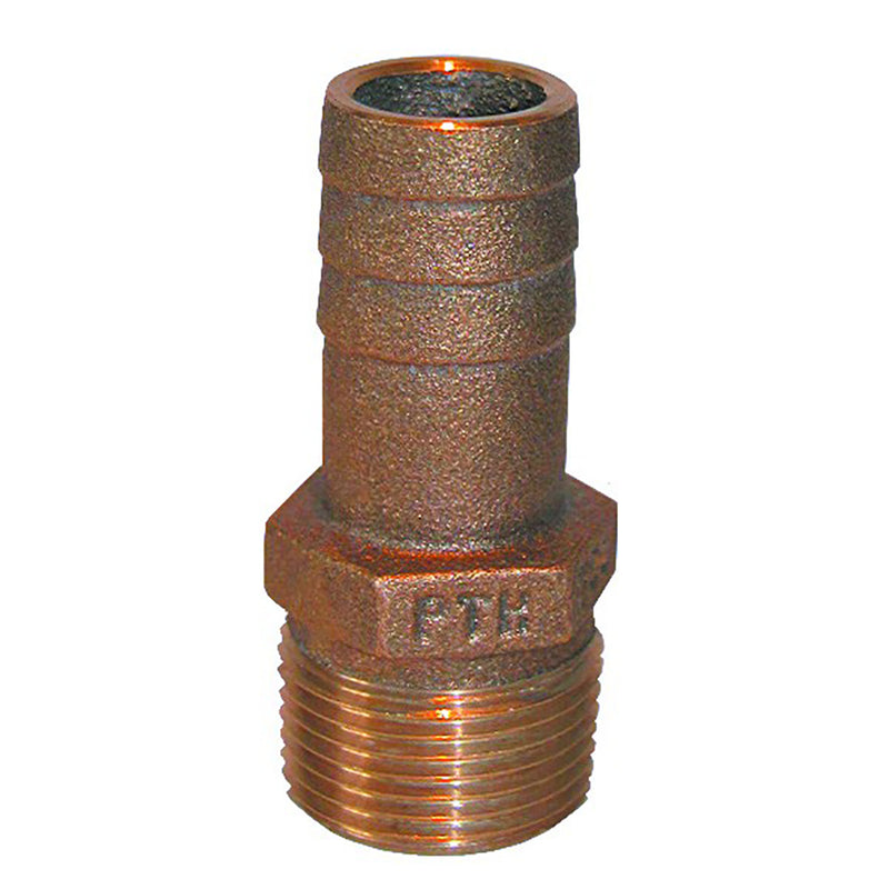 GROCO 1-1/4" NPT x 1-1/8" ID Bronze Pipe to Hose Straight Fitting [PTH-1125]