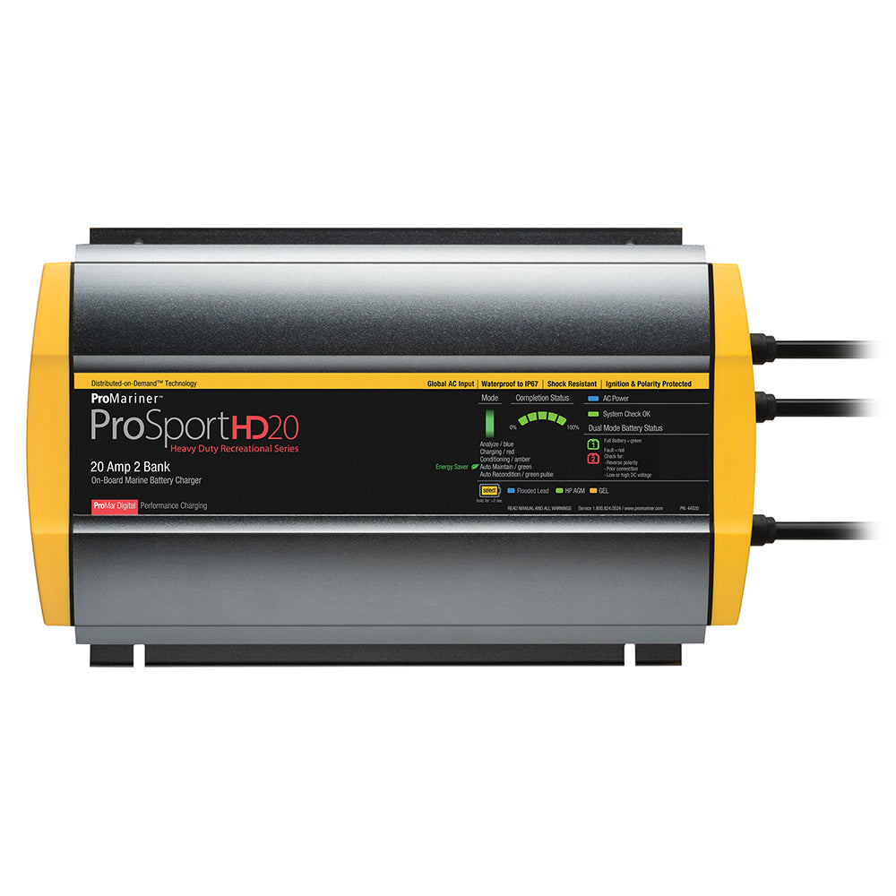 ProMariner ProSportHD 20 Gen 4  20 Amp  2 Bank Battery Charger 44020