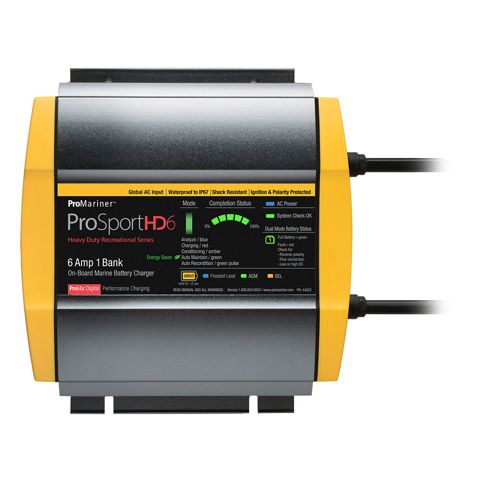 ProMariner ProSportHD 6 Global Gen 4  6 Amp  1 Bank Battery Charger 