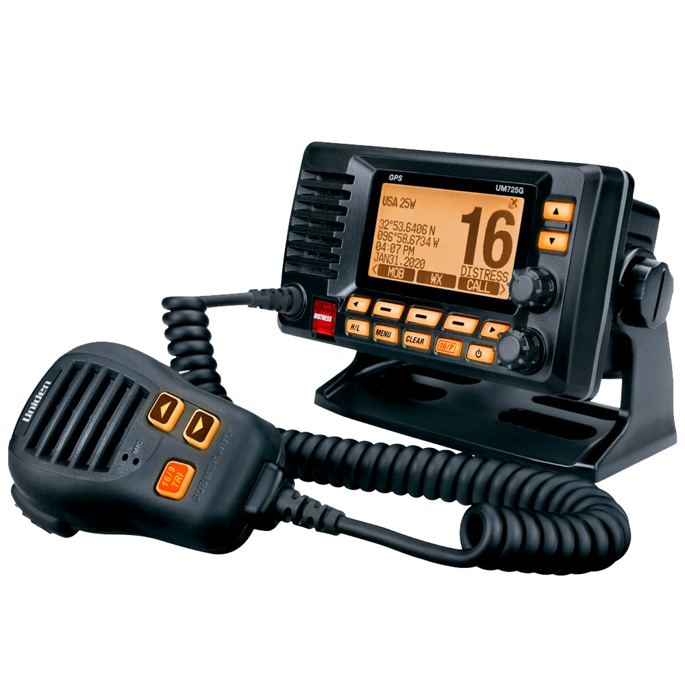 Uniden UM725 Fixed Mount Marine VHF Radio  Black UM725BK