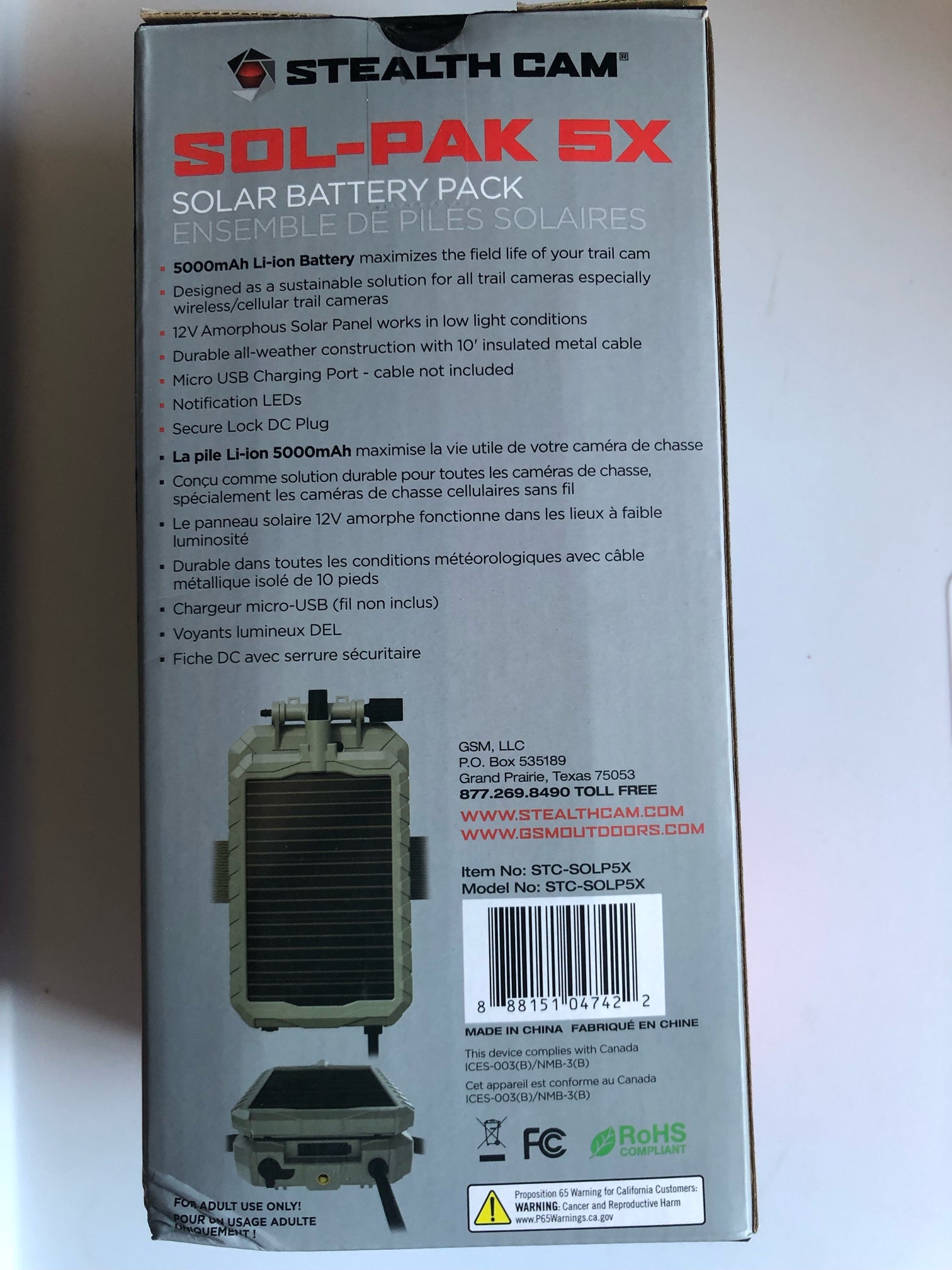 Stealth Cam Solar Battery Pack