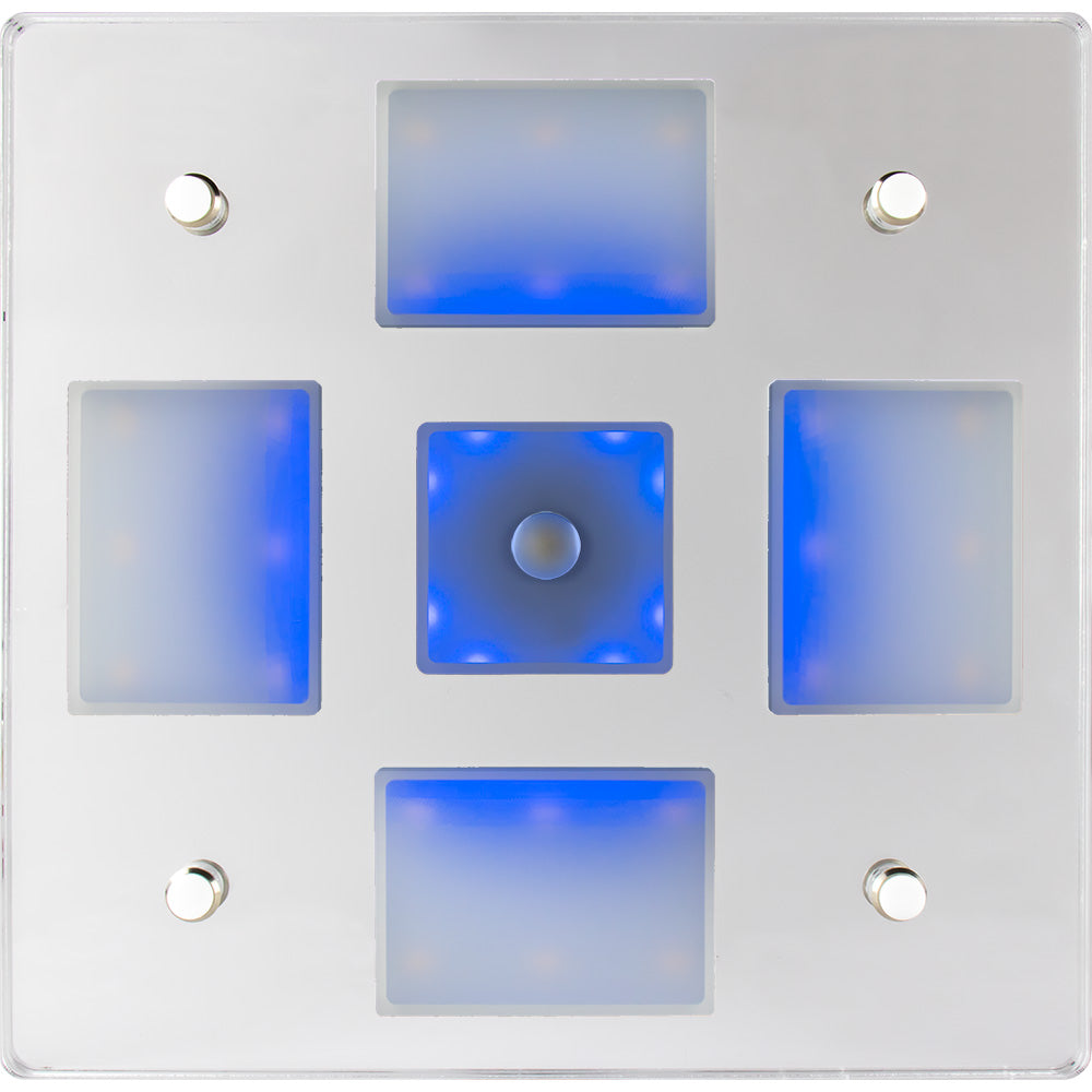 SeaDog Square LED Mirror Light wOnOff Dimmer  White  Blue 