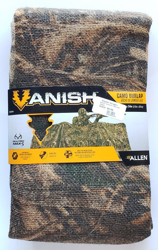 Allen Vanish Camo Burlap 12ft x 54in Realtree Max-5 25334