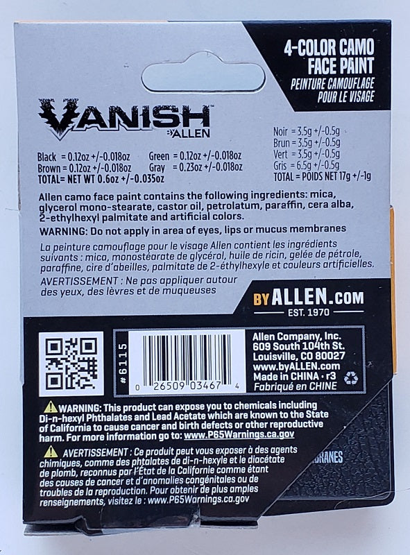 Allen Vanish Camo Face Paint #6115