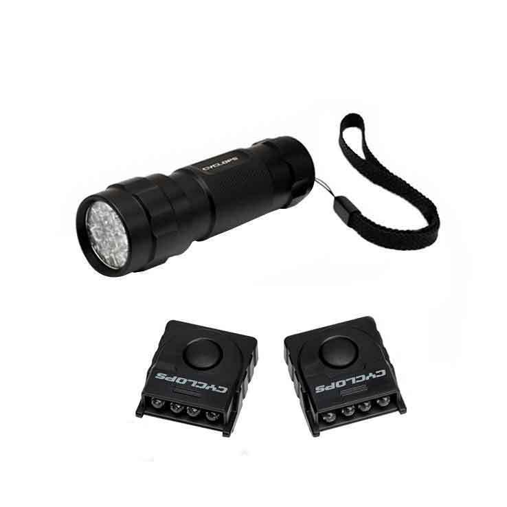 Cyclops LED Flashlight Plus Hat Clip Lights Combo CYC-FLHC