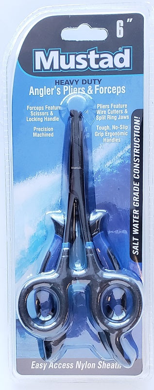 Mustad Heavy Duty 6in Angler's Pliers and Forceps 2pk