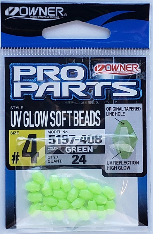 Owner Pro Parts UV Glow Soft Beads-Green