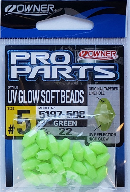 Owner Pro Parts UV Glow Soft Beads-Green