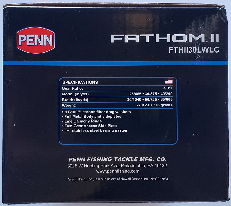 Penn Fathom II Level Wind Conventional Reel FTHII30LWLC