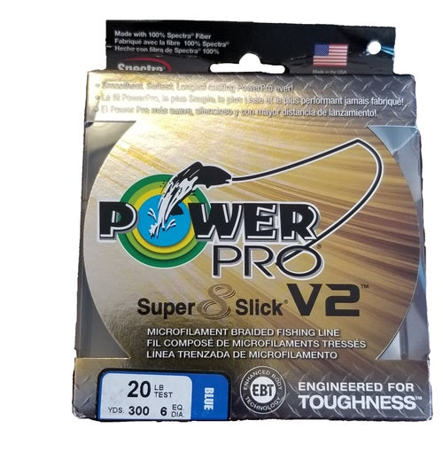 Power Pro Super 8 Slick V2 Blue 20 lb 300 yds Braided Fishing Line