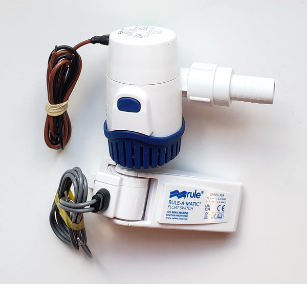 Rule 500GPH Bilge Pump and Switch 25DA-35A