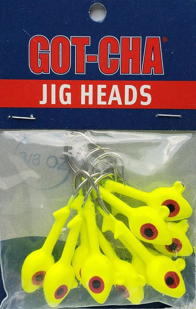 Sea Striker Got-Cha Chartreuse Jig Heads 3/8oz 10pk HSWG38-10