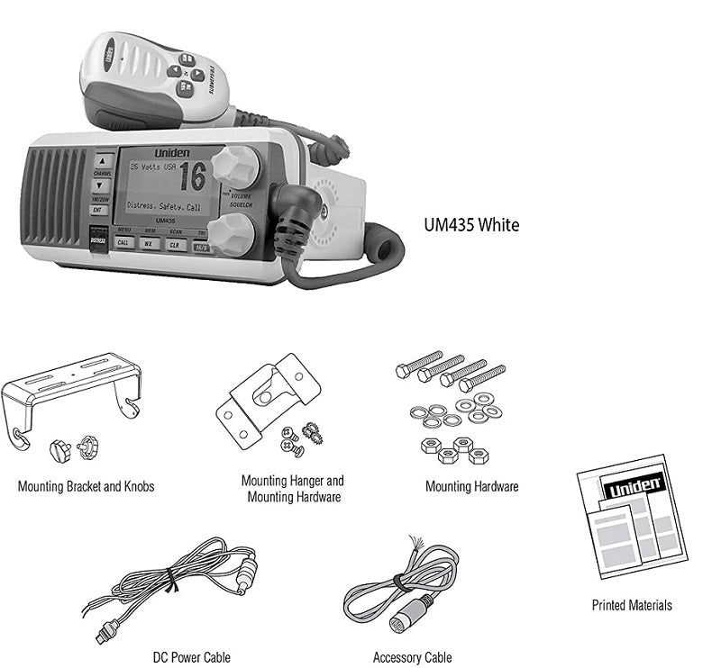 Uniden VHF Marine Radio UM435 White